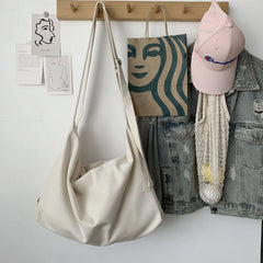 Canvas Crossbody Bag Japanese Style Large Capacity Handbag