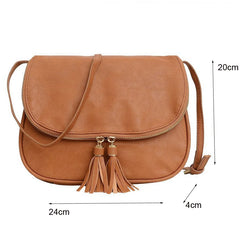 Women Crossbody Bag Casual Handbag Leather Shoulder Tassel Small Bags