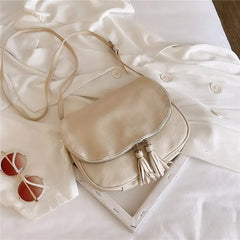 Women Crossbody Bag Casual Handbag Leather Shoulder Tassel Small Bags