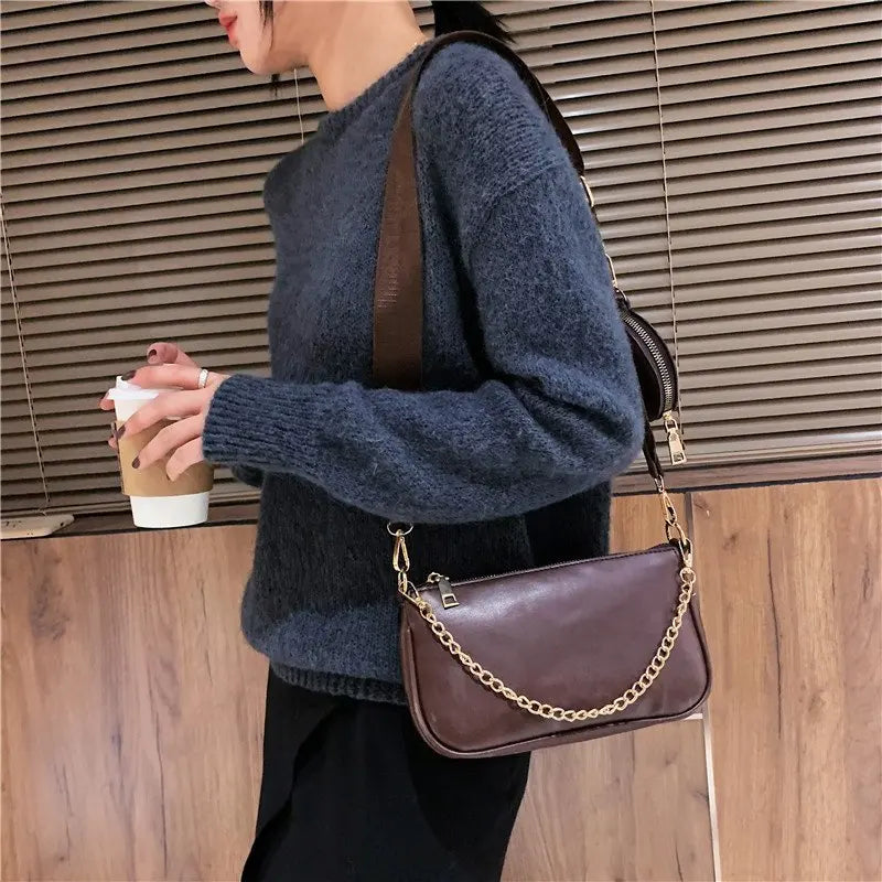 Women Crossbody Bag Set Shoulder Bags Leather Messenger Bag