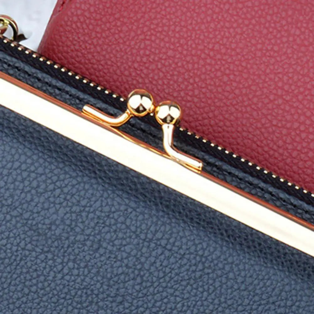 Women Crossbody Bag Lychee Texture Waterproof Faux Leather Zipper Messenger