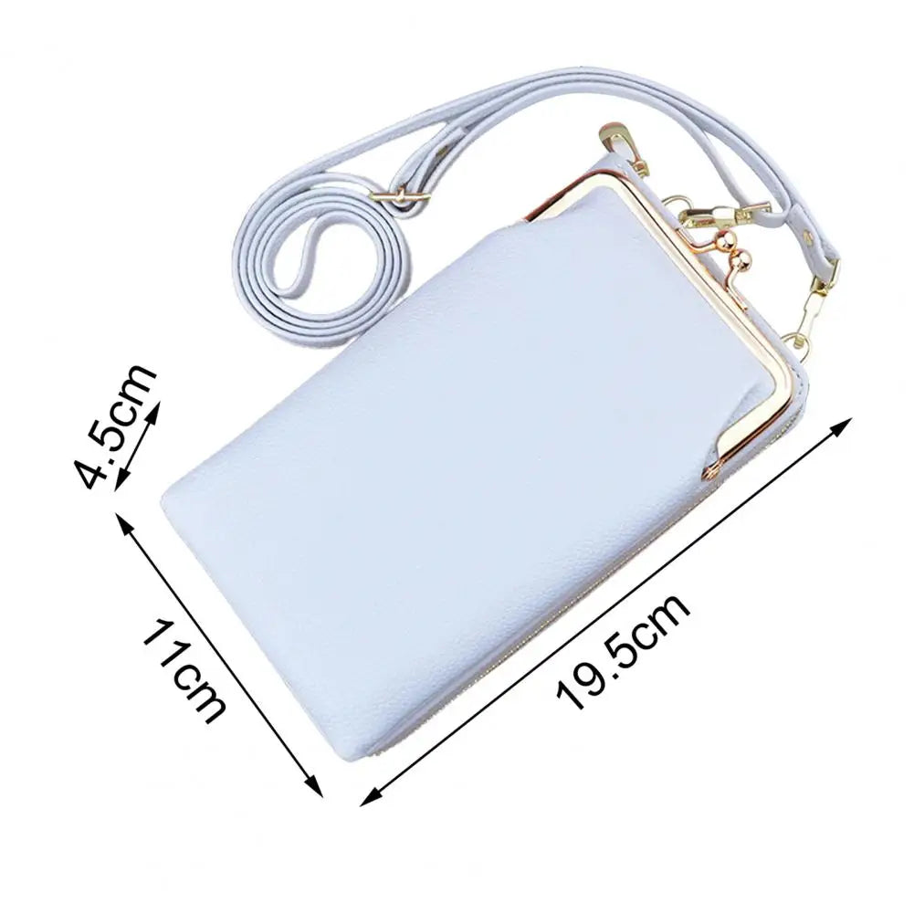 Women Crossbody Bag Lychee Texture Waterproof Faux Leather Zipper Messenger