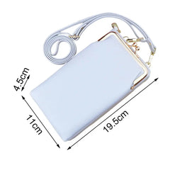 Women Crossbody Bag Lychee Texture Waterproof Faux Leather Zipper Messenger
