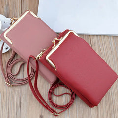Women Crossbody Bag Lychee Texture Waterproof Faux Leather Zipper Messenger