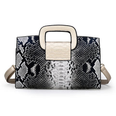 Snake Pattern Leather Crossbody Bag for Women