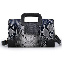 Snake Pattern Leather Crossbody Bag for Women