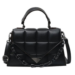 Weave Flap Crossbody Bag Leather Chain Shoulder Messenger Handbag Purse
