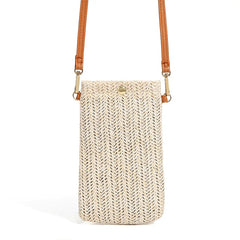 Mini Crossbody Beach Bag Straw Purse Lipstick Satchel