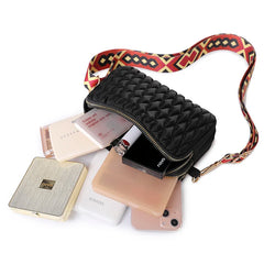 Women Crossbody Nylon Shoulder Bag Diamond Lattice Handbag