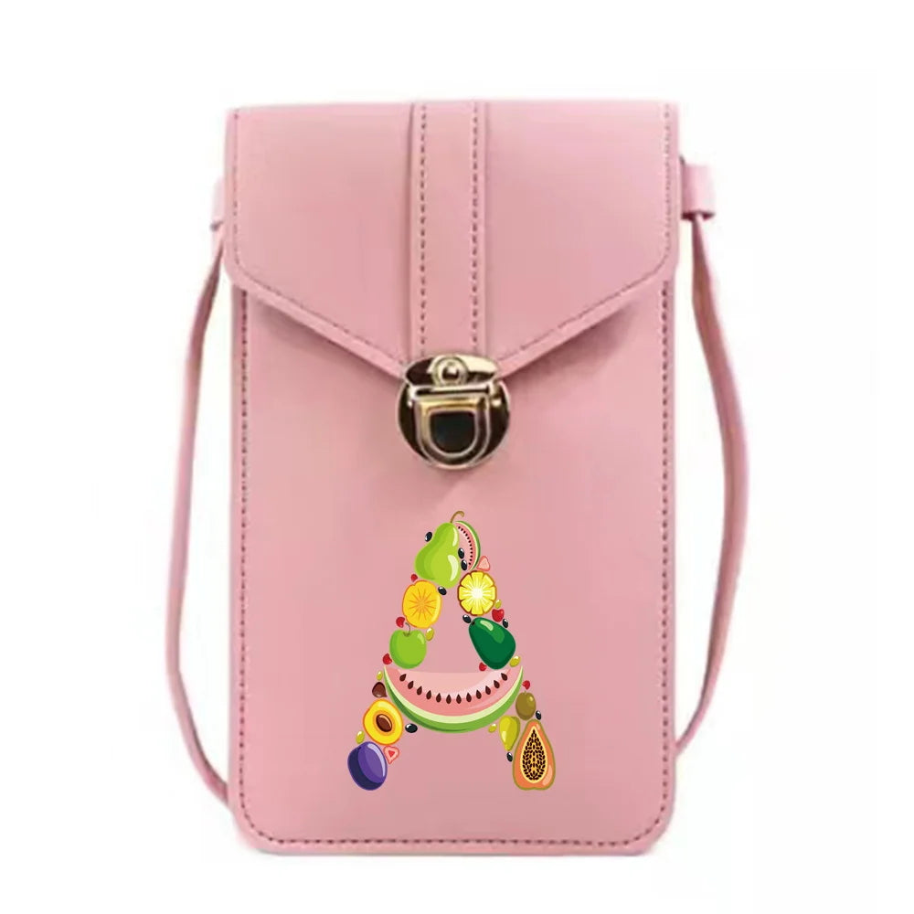 Touch Screen Crossbody Phone Bag Fruit Print Coin Purse