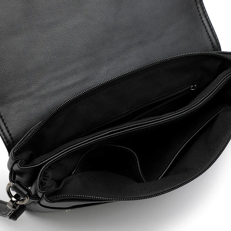 Women Crossbody Shoulder Bag 2 Layer Flap Messenger Bags