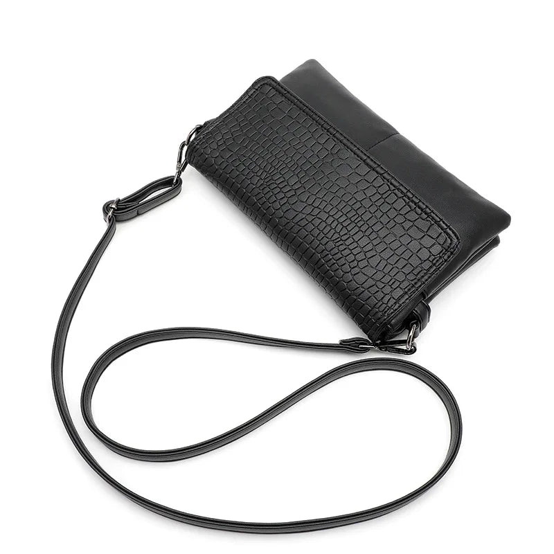 Women Crossbody Shoulder Bag 2 Layer Flap Messenger Bags