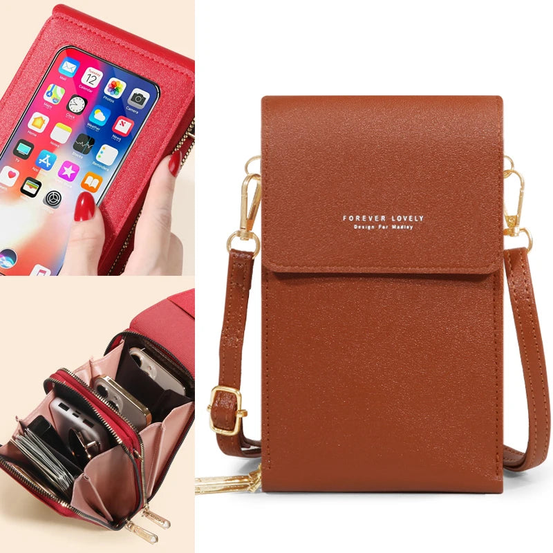Women Crossbody Shoulder Bags Wallets Touch Screen Phone Purse