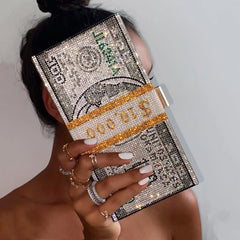 Crystal Chain Bag Diamond Clutch Evening Party Wedding Purses