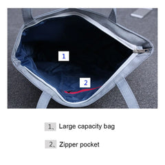 Cat Print Canvas Shoulder Bag Zipper Casual Tote Shopping Handbag