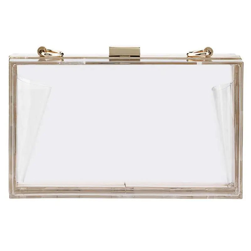 Clear Acrylic Box Crossbody Purse Evening Bag