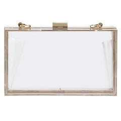 Clear Acrylic Box Crossbody Purse Evening Bag
