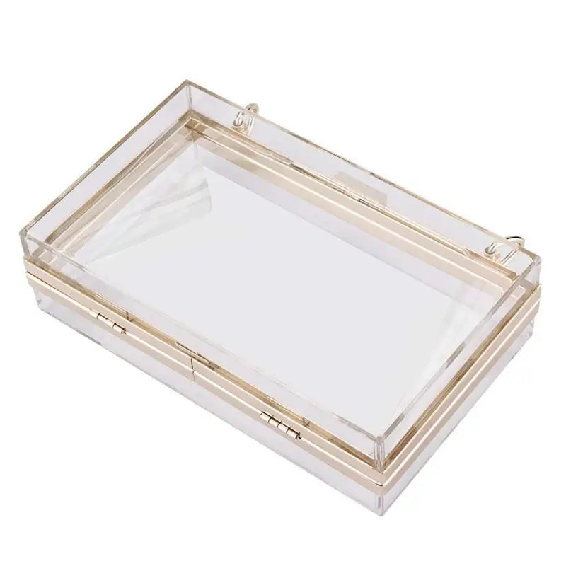 Clear Acrylic Box Crossbody Purse Evening Bag