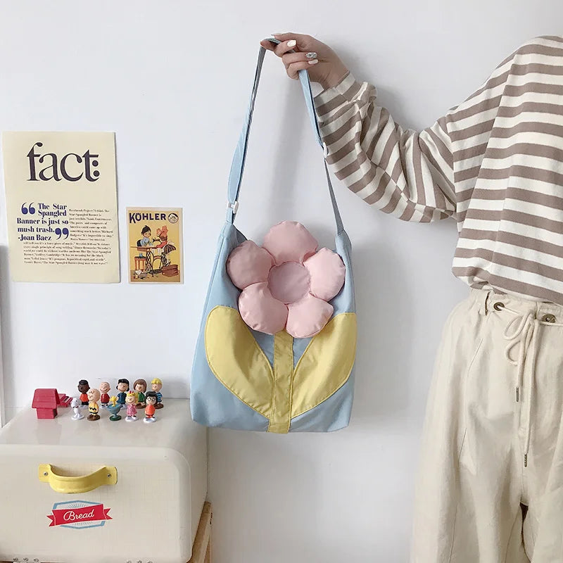 Floral Shoulder Bag Women Large Crossbody Tote Shopping Bag Girls