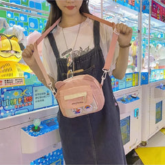 Japanese Vintage Canvas Bear Shape Girl Student Messenger Bag