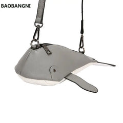 Women Whale Shape Handbag Shoulder Crossbody Bag Satchel Purse