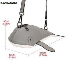 Women Whale Shape Handbag Shoulder Crossbody Bag Satchel Purse