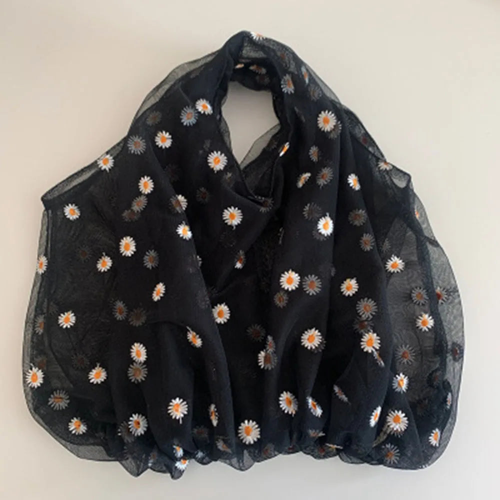 Mesh Cloth Embroidered Tote Bag for Girls