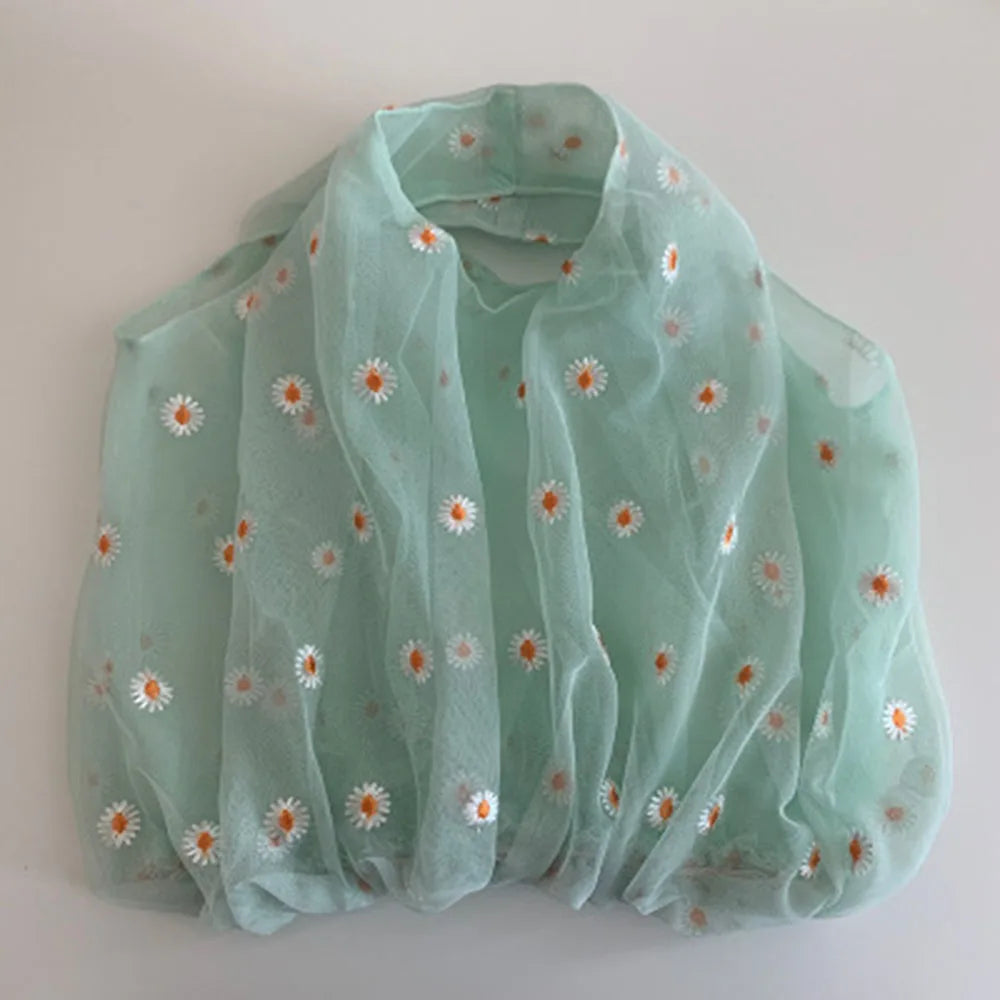 Mesh Cloth Embroidered Tote Bag for Girls
