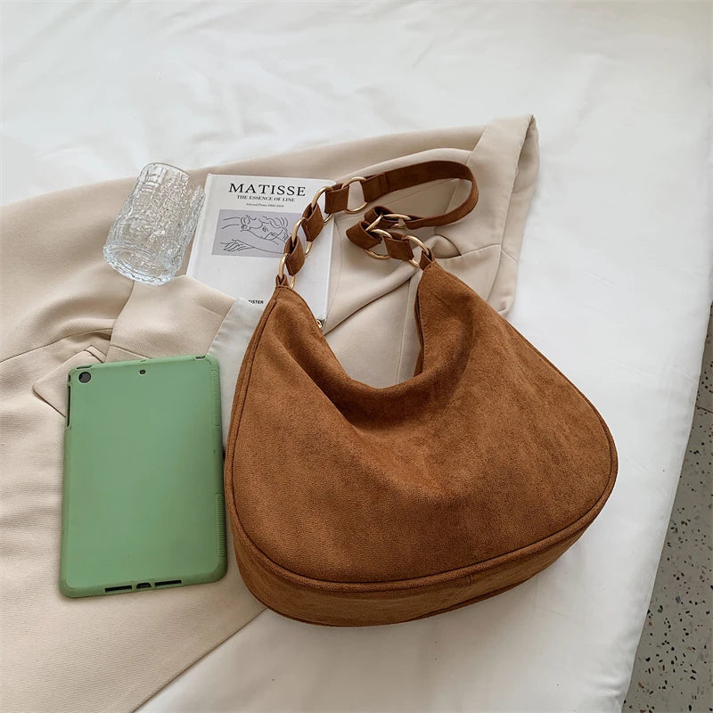 Matte Crossbody Bag for Women Vintage Tote Large-capacity Handbag