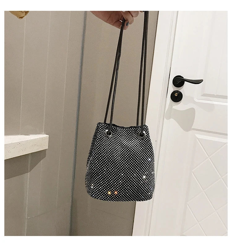Women Rhinestone Shoulder Bag Diamond Handbag Wedding Clutch Crossbody Purse