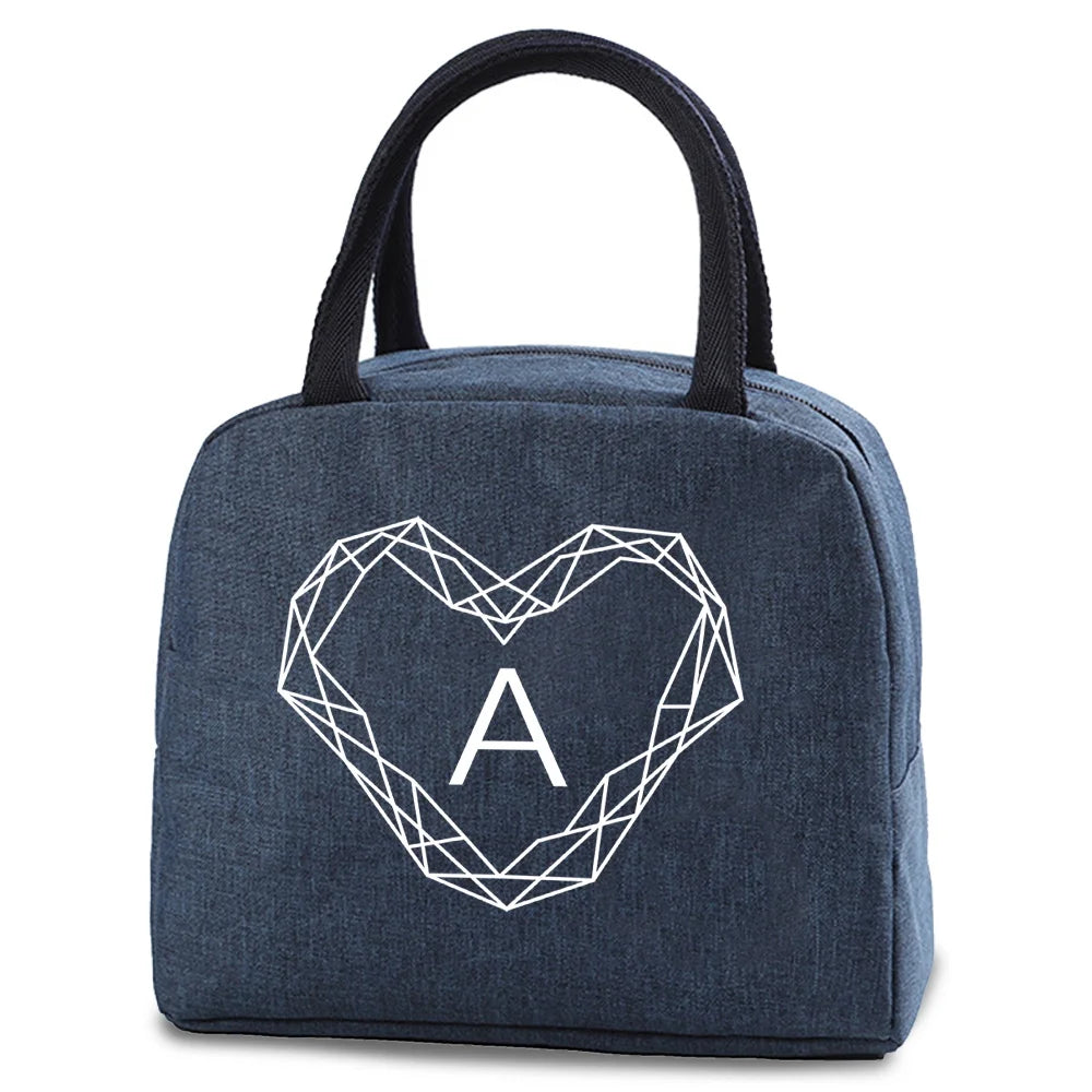Women Lunch Bag Insulated Cooler Kids Food Storage Handbag Diamond Print