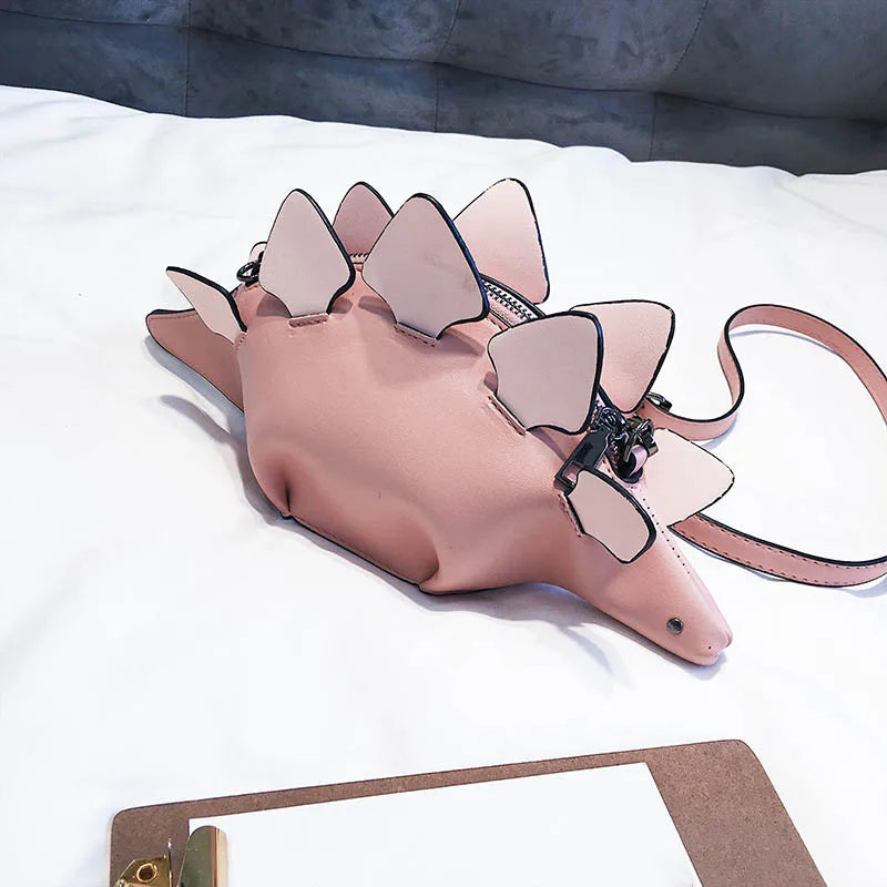 Women Dinosaur Shape Cross Body Bag Girl PU Leather Handbag Purse Sale