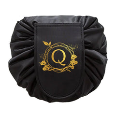 Cosmetic Wreath Print Drawstring Handbag Makeup Organizer
