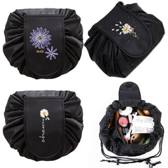Daisy Print Organizer Cosmetic Bag Travel Pouch