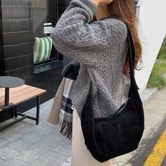 Suede Large Capacity Women Bags One Shoulder Bag Female Leather Bag