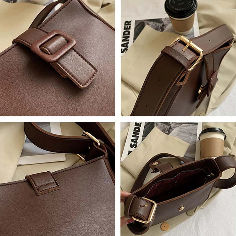 Women Shoulder Bags Solid Square Office Ladies All Match Ins Vintage Young Style