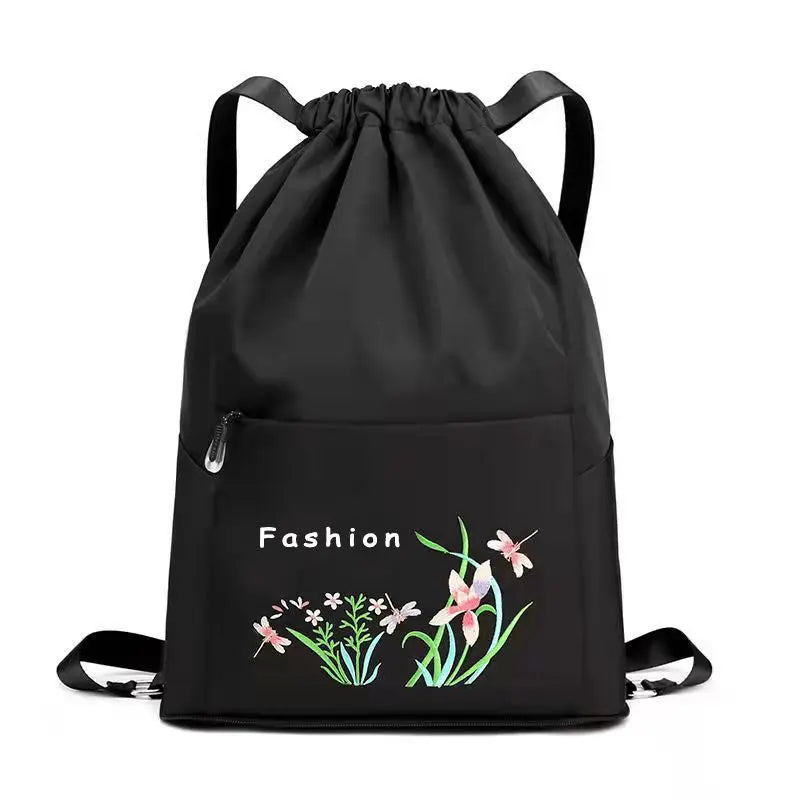 Women Embroidered Print Backpack Foldable Waterproof Bag
