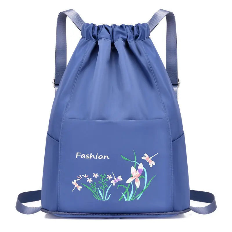 Women Embroidered Print Backpack Foldable Waterproof Bag