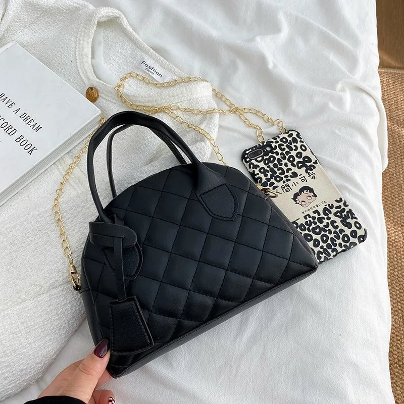Women Embroidered Shell Bag Lady Mini Ringer Makeup Bag Small Shoulder Bag
