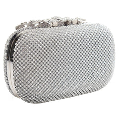 Flower Crystal Clutch Wedding Purse Rhinestones Chain Bag Diamond Shoulder Tote