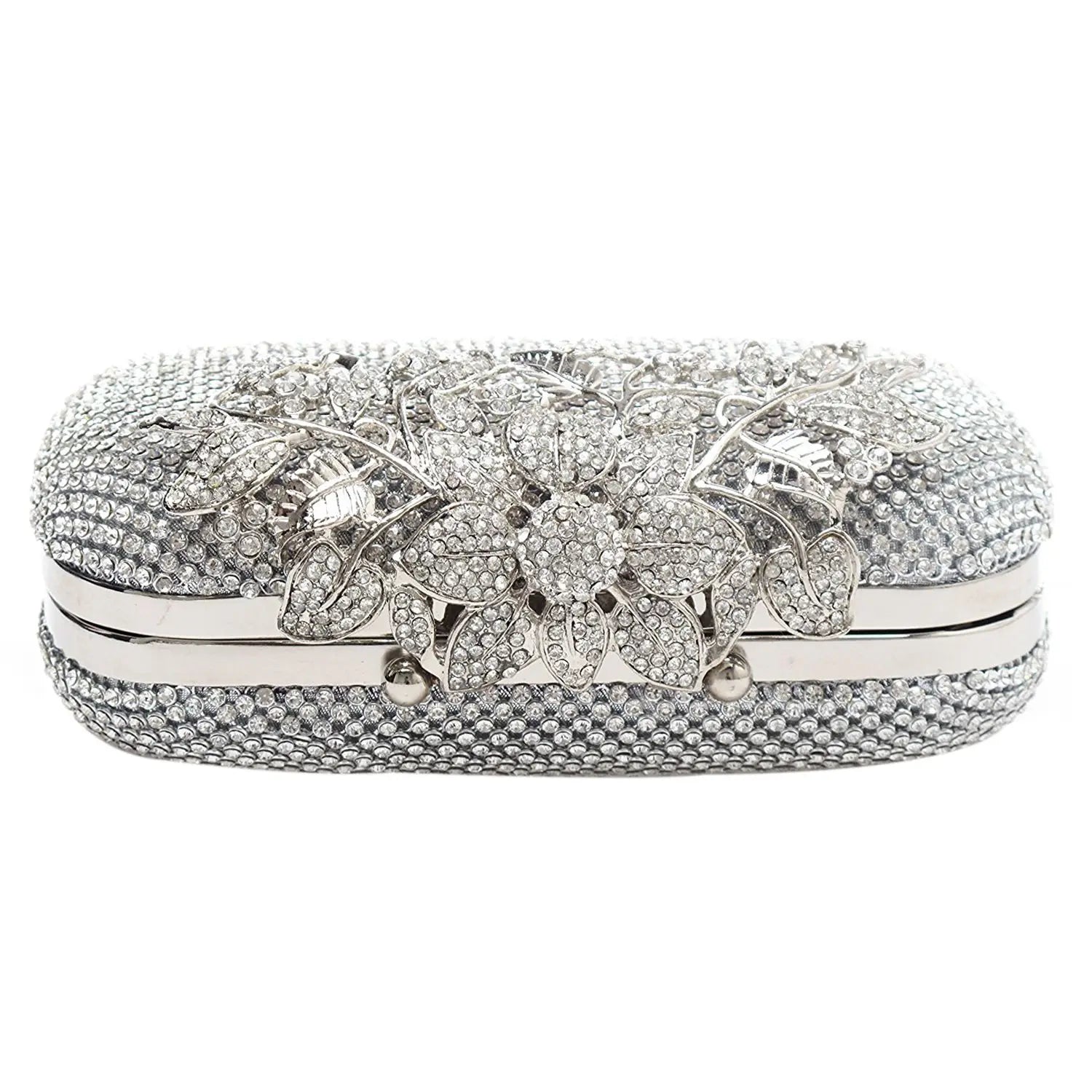 Flower Crystal Clutch Wedding Purse Rhinestones Chain Bag Diamond Shoulder Tote