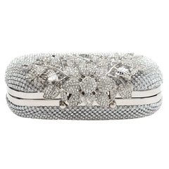 Flower Crystal Clutch Wedding Purse Rhinestones Chain Bag Diamond Shoulder Tote