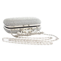 Flower Crystal Clutch Wedding Purse Rhinestones Chain Bag Diamond Shoulder Tote