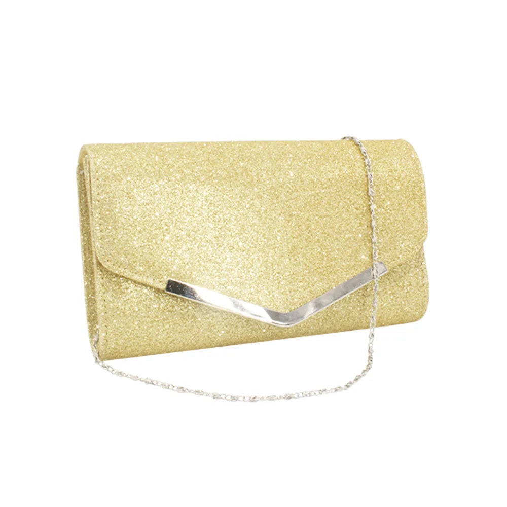 Women Diamond Rhinestone Clutch Crystal Wallet Wedding Party Silver Bag