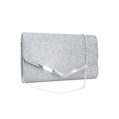 Women Diamond Rhinestone Clutch Crystal Wallet Wedding Party Silver Bag