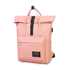 Canvas USB Charge Backpack Male Female School Laptop Bag D50