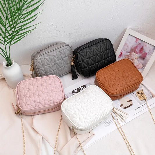 Women Fashion Shoulder PU Square Famous Designer Pure Crossbody Clutch