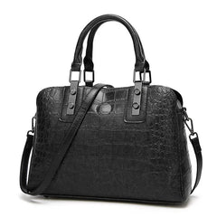 Vintage Crocodile Pattern Leather Handbag for Women