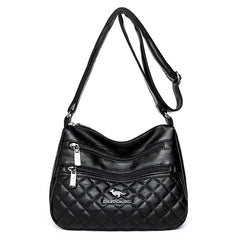 Women Large Capacity PU Leather Shoulder Bag Soft Messenger Bag