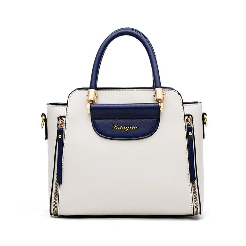 Women's Panelled Solid Shoulder Bags Small PU Leather Handbags